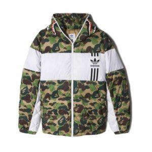 Jacket BAPE x adidas ABC Camo Firebird Shark Puffer Jacket Green 10006