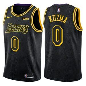 2017-18 Kyle Kuzma Lakers #0 City Black Basketball Jersey 11515