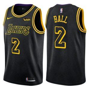 2017-18 Lonzo Ball Lakers #2 City Black Basketball Jersey 11502