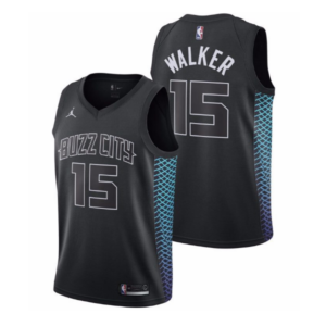 2017-18 Kemba Walker Hornets #15 City Black Basketball Jersey 11572