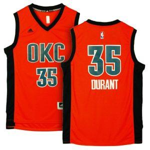 2015-16 Thunder #35 Durant Season Alternate Basketball Jersey White 15629