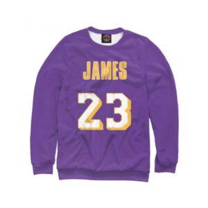 Sweatshirt James 23 Purple sweatshirt White 17058