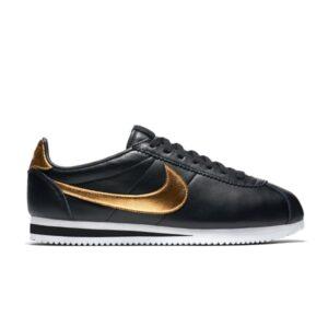 Nike Classic Cortez Black Metallic Gold Sneakers Yellow 902801 002