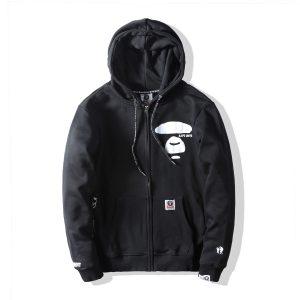 AAPE All Black Hoodie Grey 19297