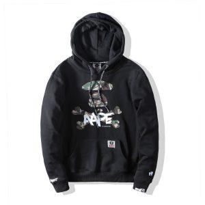 AAPE Camo Black Hoodie White 18560