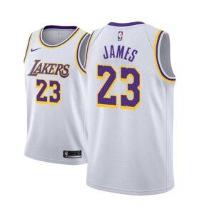 2018-19 Lebron James Lakers #23 Association White Basketball Jersey Yellow 19680