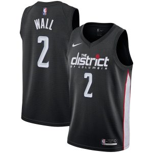 2018-19 John Wall Wizards #2 City Black Basketball Jersey 24281