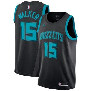 2018-19 Kemba Walker Hornets #15 City Black Basketball Jersey 23344