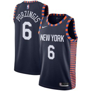 Basketball Jersey 2018-19 Kristaps Porzingis Knicks #6 City Navy 24238