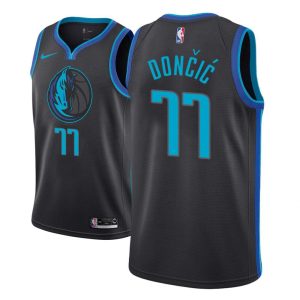 2018-19 Luka Doncic Mavericks #77 City Anthracite Basketball Jersey 24245