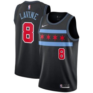 2018-19 Zach LaVine Bulls #8 City Black Basketball Jersey 24252