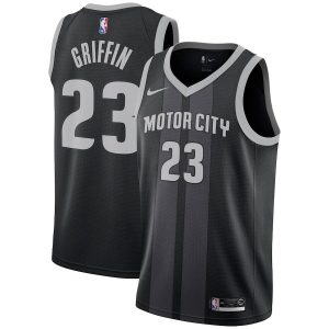 2018-19 Blake Griffin Pistons #23 City Edition Black Basketball Jersey 23306