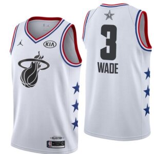 Basketball Jersey 2019 NBA All-Star Heat Dwyane Wade #3 White Swingman Jersey 22680