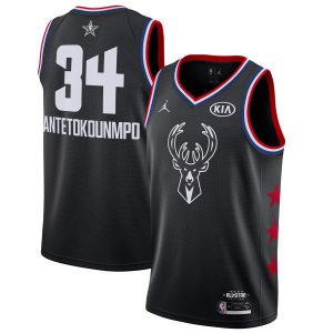 Basketball Jersey 2019 NBA All-Star Bucks Giannis Antetokounmpo #34 Black Swingman Jersey 22897