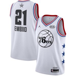 Basketball Jersey 2019 NBA All-Star 76ers Joel Embiid #21 White Swingman Jersey 22673