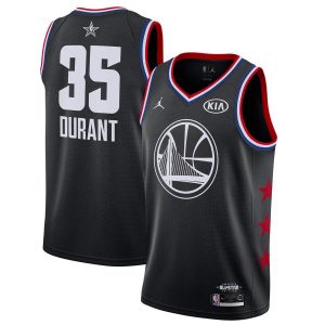 Basketball Jersey 2019 NBA All-Star Warriors Kevin Durant #35 Black Swingman Jersey Blue 22912