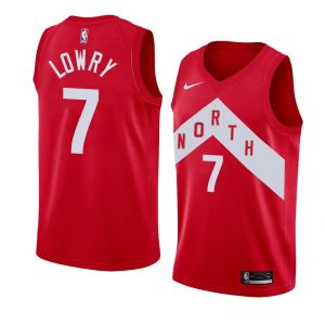 2018-19 Kyle Lowry Raptors #7 Earned Red Basketball Jersey 23175