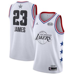 Basketball Jersey 2019 NBA All-Star LeBron James Lakers #23 White Swingman Jersey 23092