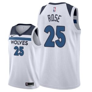 2018-19 Derrick Rose Timberwolves #25 Association White Basketball Jersey 26468