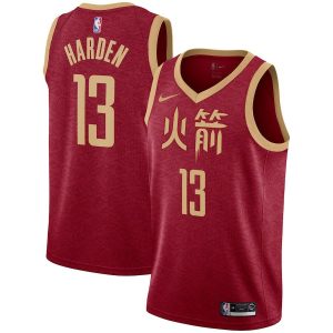 2018-19 James Harden Rockets #13 City Red Basketball Jersey 25070