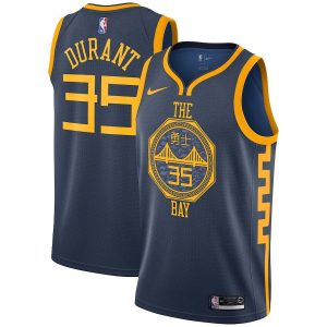 2018-19 Kevin Durant Warriors #35 City Navy Basketball Jersey 25241