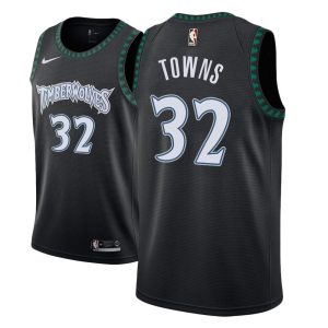 2018-19 Towns Timberwolves #32 Classic Black Basketball Jersey 25232