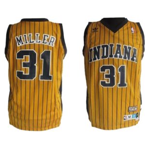 1996 Indiana Pacers #31 Reggie Miller Gold Road Basketball Jersey 28724