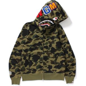 BAPE 1st Camo Shark Full Zip Hoodie Green green 35343