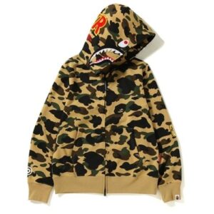 BAPE 1st Camo Windstopper PONR Shark Full Zip Hoodie Yellow yellow 36025