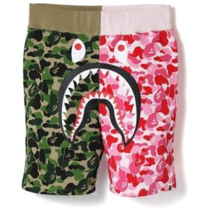 Sports shorts BAPE ABC Split Shark Shorts Green Pink 35372