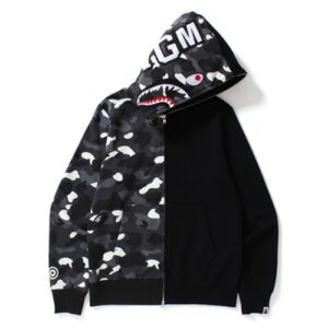 BAPE City Camo Half Shark Full Zip Hoodie Black black 35063