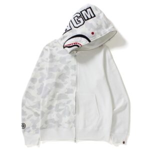 BAPE City Camo Half Shark Full Zip Hoodie White white 35081