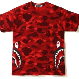 BAPE Color Camo Side Shark Tee Red 35750