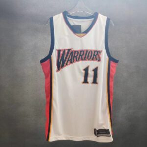 2009-10 Klay Thompson Warriors #11 White Basketball Jersey 37658