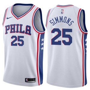 2017-18 Ben Simmons Philadelphia 76ers #25 Association White Basketball Jersey 40893