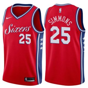 2017-18 Ben Simmons Philadelphia 76ers #25 Statement Red Basketball Jersey 40903