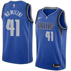 2017-18 Dirk Nowitzki Dallas Mavericks #41 Icon Royal Basketball Jersey Black 42029