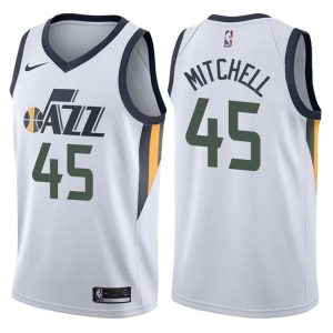 2017-18 Donovan Mitchell Utah Jazz #45 Association White Basketball Jersey 38539