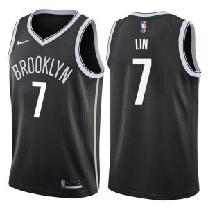 2017-18 Jeremy Lin Brooklyn Nets #7 Icon Black Basketball Jersey Black 40541