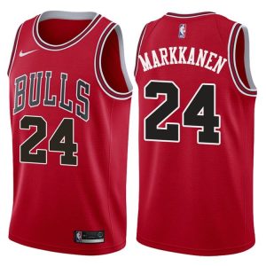 2017-18 Lauri Markkanen Chicago Bulls Basketball Jersey #24 Icon Red 40863