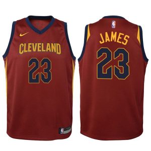 2017-18 LeBron James Cleveland Cavaliers Basketball Jersey #23 Icon Maroon 40558