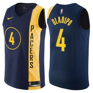 2017-18 Victor Oladipo Indiana Pacers #4 City Navy Basketball Jersey 39999