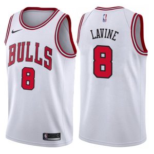 2017-18 Zach LaVine Chicago Bulls #8 Association White Basketball Jersey 40812