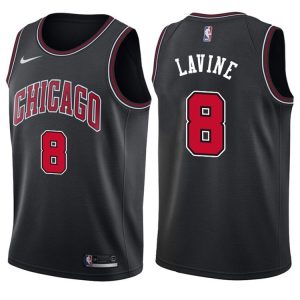 2017-18 Zach LaVine Chicago Bulls #8 Statement Black Basketball Jersey 40837