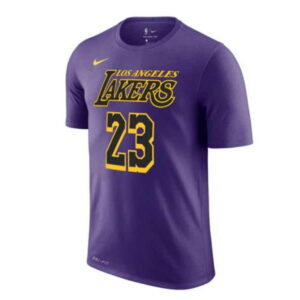 T-Shirt 2018-19 LA Lakers City Edition LeBron James 23 Purple Tee Black 36894