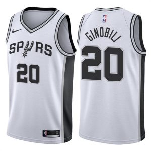 2017-18 Manu Ginobili San Antonio Spurs #20 Association White Basketball Jersey 44912