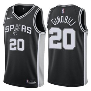 2017-18 Manu Ginobili San Antonio Spurs #20 Icon Black Basketball Jersey Violet 44920