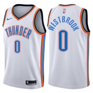 2017-18 Russell Westbrook Oklahoma City Thunder #0 Association White Basketball Jersey 42518