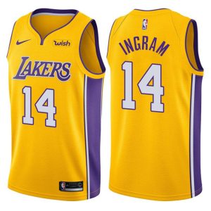 2017-18 Brandon Ingram Los Angeles Lakers #14 Icon Gold Basketball Jersey 45993