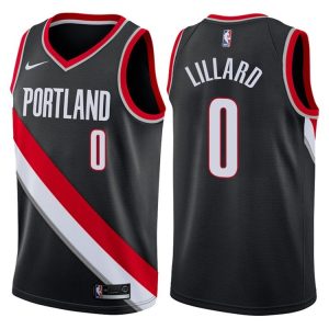 2017-18 Damian Lillard Portland Trail Blazers #0 Icon Black Basketball Jersey 45672